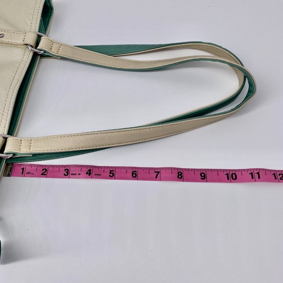Stone & Co. Donna Mint and Cream Leather Tote Bag - Picture 7 of 8